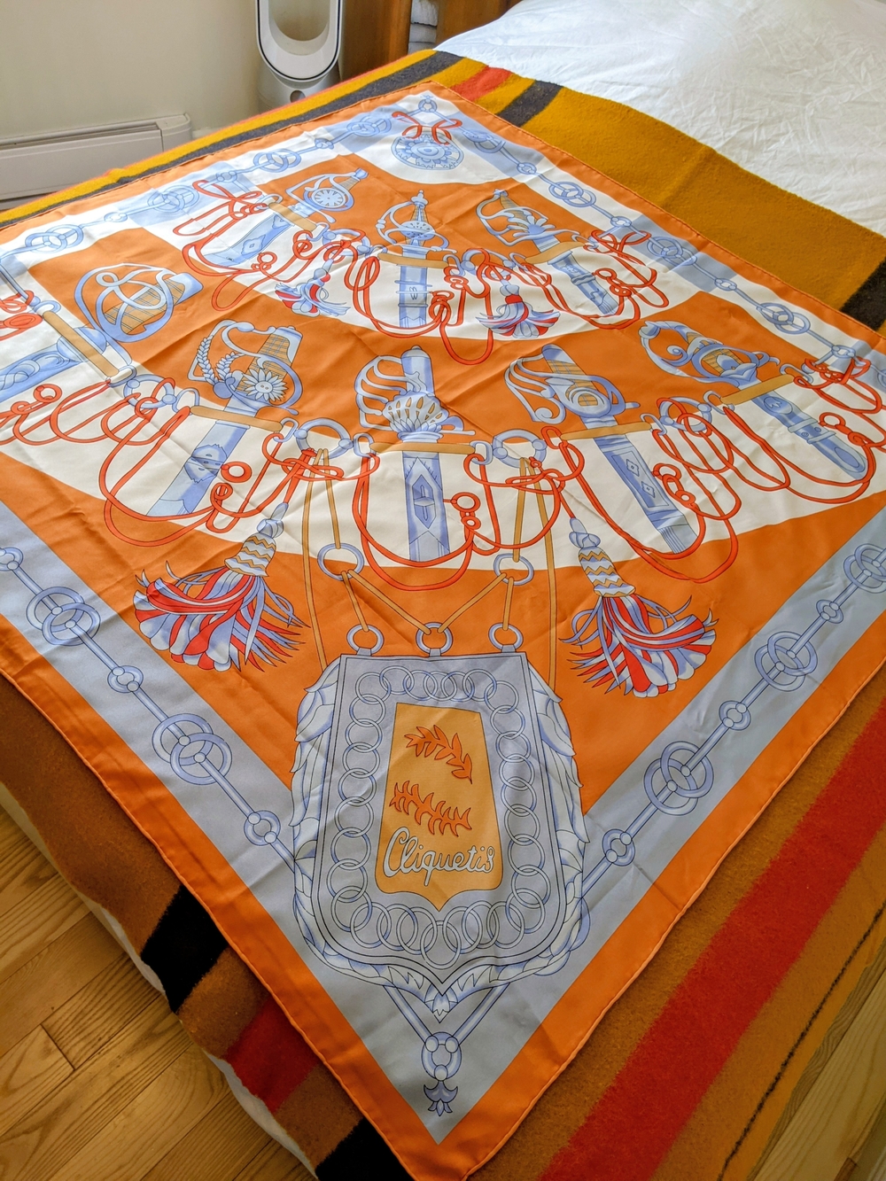 Large 100% Silk Scarf Made in France | Hand-Rolled Edges | High-End Piece